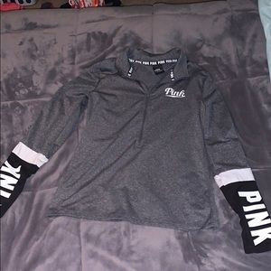 PINK  half zip pull over